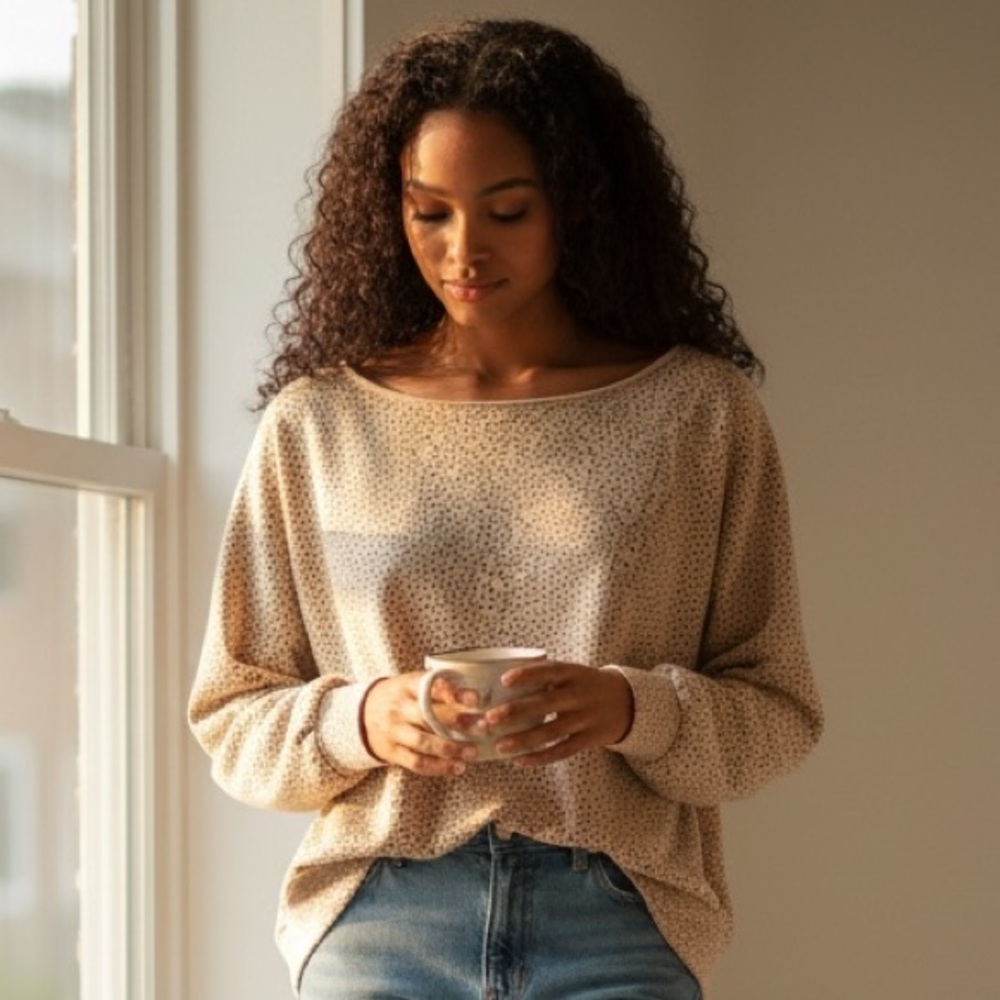 Abercrombie & Fitch Anima Print off the Shoulder Sweatshirt